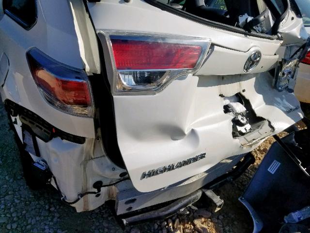 5TDDKRFH1ES060550 - 2014 TOYOTA HIGHLANDER WHITE photo 9