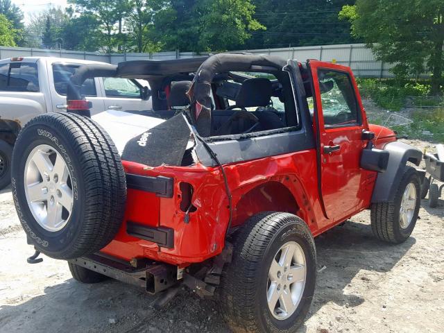 1C4AJWAG8FL522396 - 2015 JEEP WRANGLER S RED photo 4