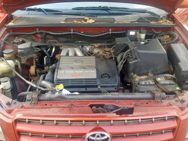 JTEHF21A510007091 - 2001 TOYOTA HIGHLANDER RED photo 7