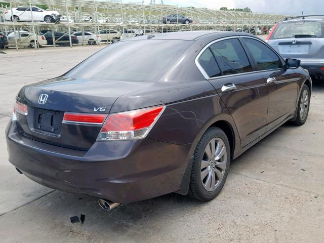 1HGCP3F86CA014847 - 2012 HONDA ACCORD EXL BROWN photo 4