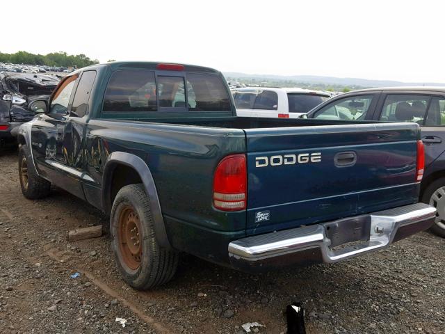 1B7GL12X12S603679 - 2002 DODGE DAKOTA BAS GREEN photo 3