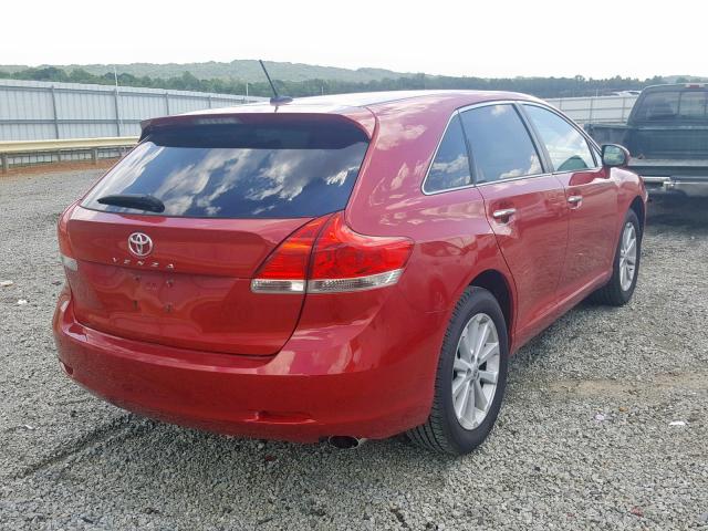 4T3ZE11A19U006114 - 2009 TOYOTA VENZA RED photo 4