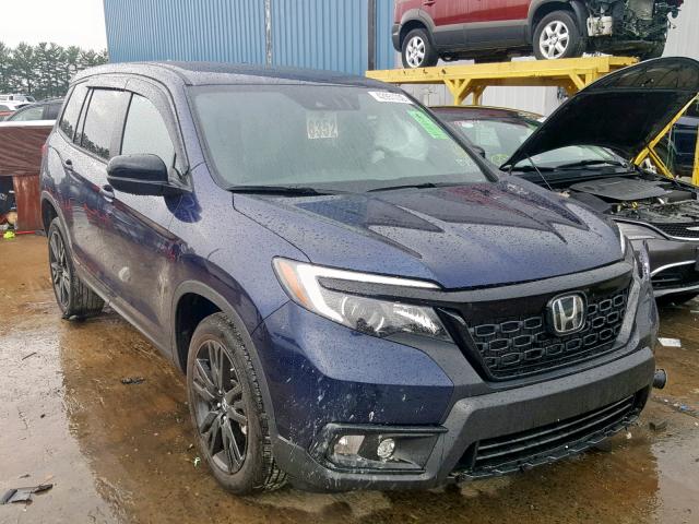 5FNYF8H27KB013595 - 2019 HONDA PASSPORT S BLUE photo 1