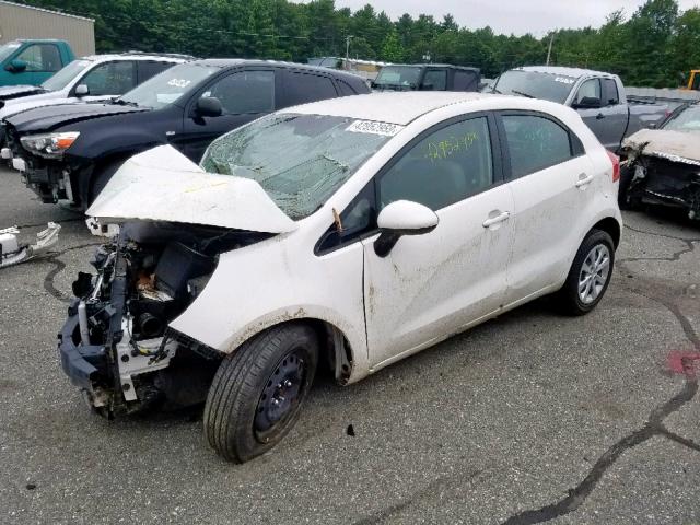 KNADM5A34E6354293 - 2014 KIA RIO LX WHITE photo 2