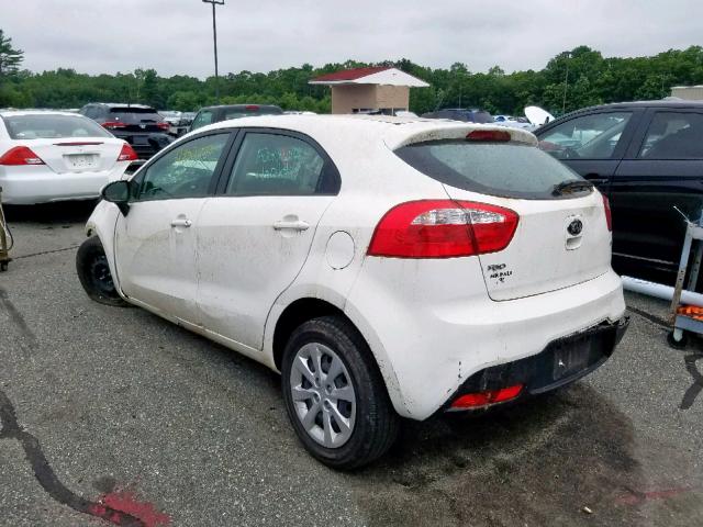 KNADM5A34E6354293 - 2014 KIA RIO LX WHITE photo 3