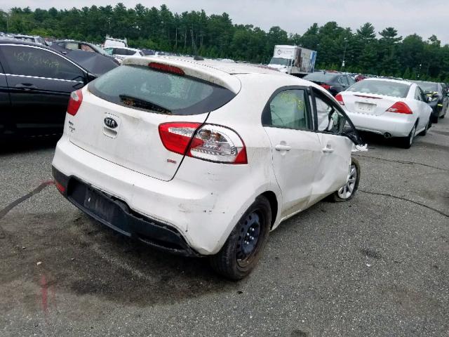 KNADM5A34E6354293 - 2014 KIA RIO LX WHITE photo 4