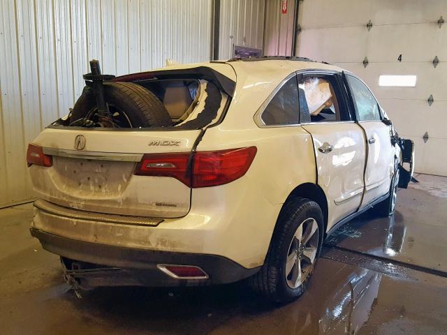 5FRYD4H25EB004461 - 2014 ACURA MDX WHITE photo 4