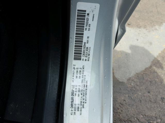 1C3BCBEB1CN229448 - 2012 CHRYSLER 200 TOURIN SILVER photo 10