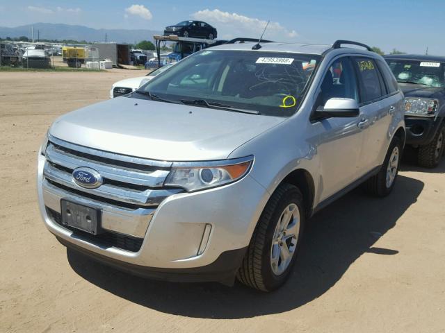 2FMDK3JC3EBB56444 - 2014 FORD EDGE SEL SILVER photo 2