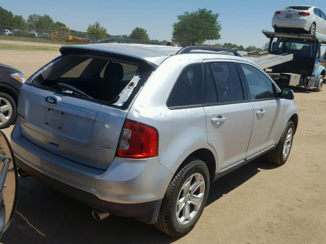 2FMDK3JC3EBB56444 - 2014 FORD EDGE SEL SILVER photo 4