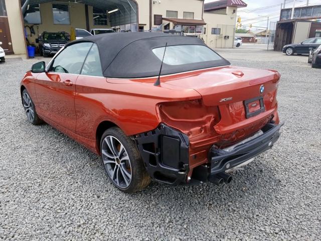 WBA2K1C52JVD40917 - 2018 BMW 230XI ORANGE photo 3