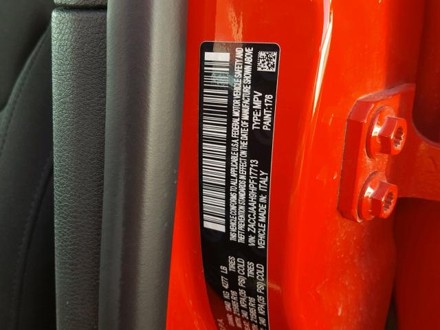ZACCJAAH9HPF17713 - 2017 JEEP RENEGADE S წითელი ფოტო 10
