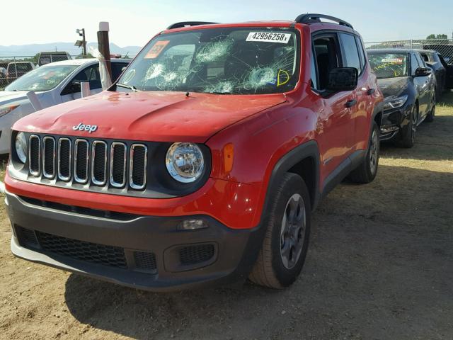 ZACCJAAH9HPF17713 - 2017 JEEP RENEGADE S RED photo 2