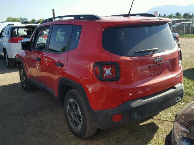 ZACCJAAH9HPF17713 - 2017 JEEP RENEGADE S RED photo 3