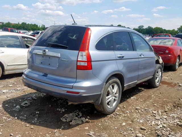 5J6RE4H73AL002885 - 2010 HONDA CR-V EXL BLUE photo 4