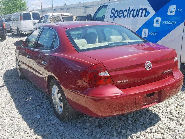 2G4WC532951296851 - 2005 BUICK LACROSSE C RED photo 3