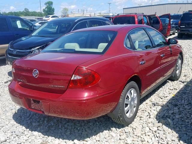 2G4WC532951296851 - 2005 BUICK LACROSSE C RED photo 4