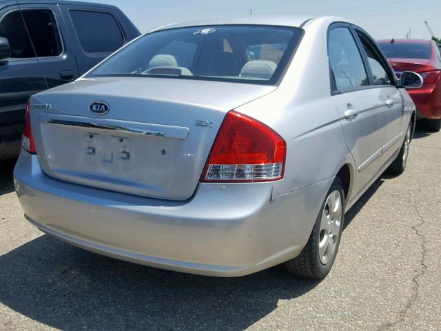 KNAFE121385500656 - 2008 KIA SPECTRA EX SILVER photo 4