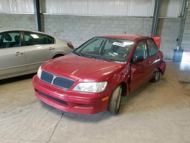 JA3AJ26E12U042607 - 2002 MITSUBISHI LANCER ES MAROON photo 2