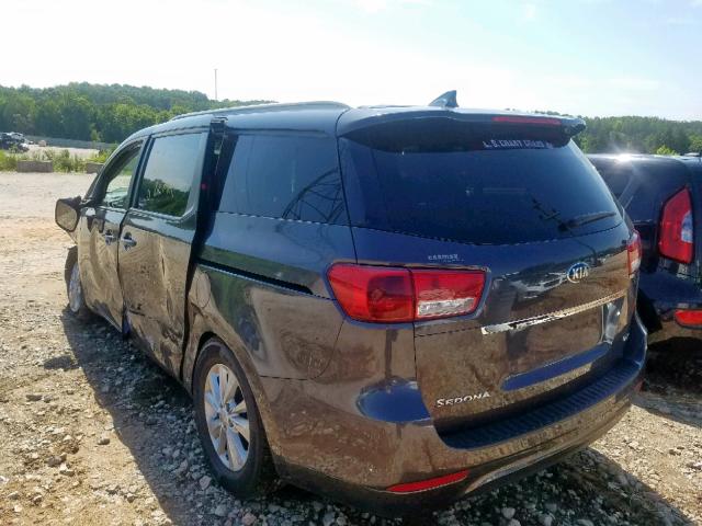 KNDMB5C14F6069289 - 2015 KIA SEDONA LX GRAY photo 3