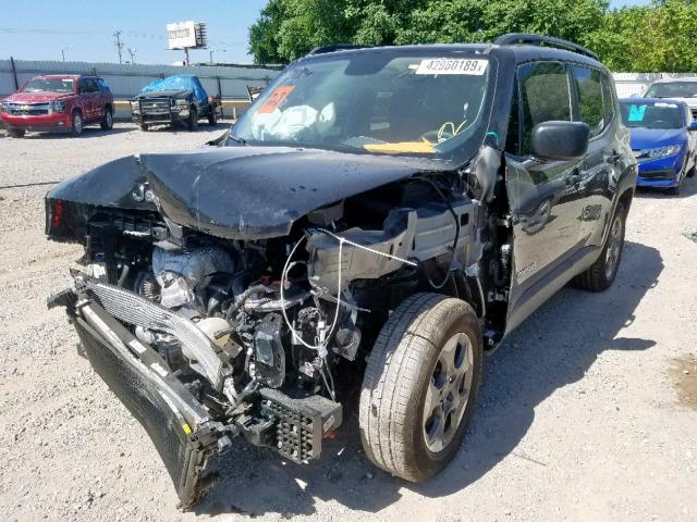 ZACCJAAB3HPF41761 - 2017 JEEP RENEGADE S BLACK photo 2