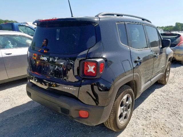 ZACCJAAB3HPF41761 - 2017 JEEP RENEGADE S BLACK photo 4