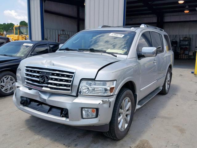 5N3AA08C78N906244 - 2008 INFINITI QX56 SILVER photo 2