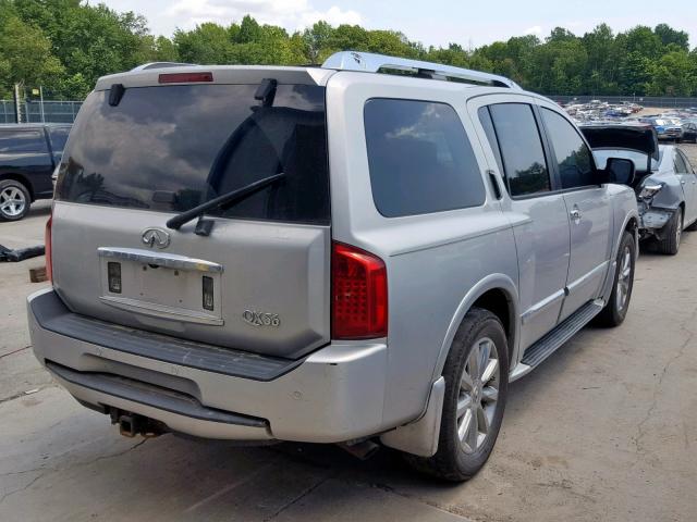 5N3AA08C78N906244 - 2008 INFINITI QX56 SILVER photo 4