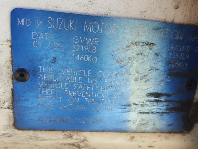 JS2GB41S615210807 - 2001 SUZUKI ESTEEM GL WHITE photo 10