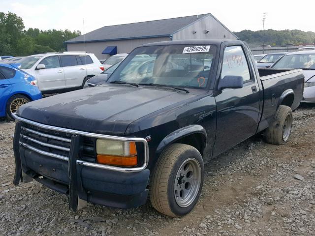 1B7FL26XXTS547657 - 1996 DODGE DAKOTA BLACK photo 2