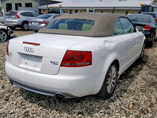 WAUDF48H89K001607 - 2009 AUDI A4 2.0T CA WHITE photo 4