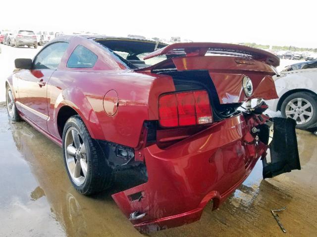 1ZVFT82HX75223272 - 2007 FORD MUSTANG GT RED photo 3