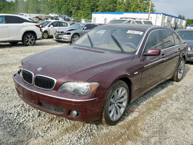 WBAHN83527DT67251 - 2007 BMW 750 BURGUNDY photo 2