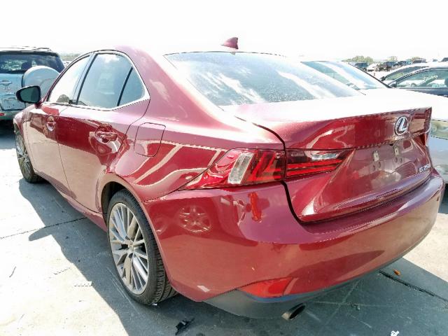 JTHBF1D23F5059837 - 2015 LEXUS IS 250 BURGUNDY photo 3