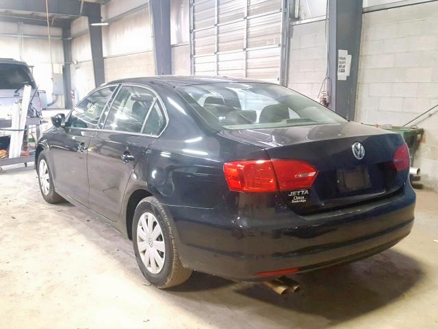 3VW2K7AJ0DM368357 - 2013 VOLKSWAGEN JETTA BASE BLACK photo 3