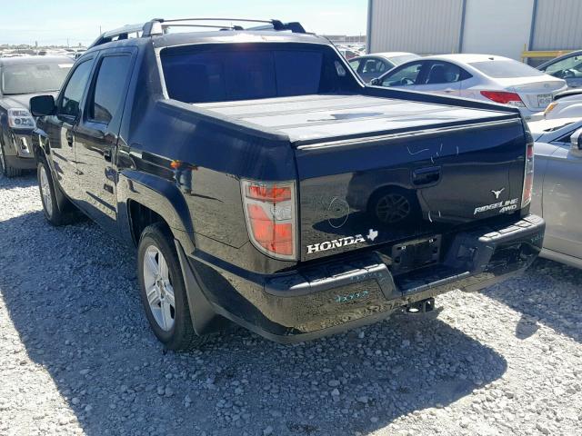 5FPYK1F50CB451240 - 2012 HONDA RIDGELINE BLACK photo 3