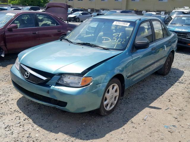 JM1BJ225020499394 - 2002 MAZDA PROTEGE DX TEAL photo 2