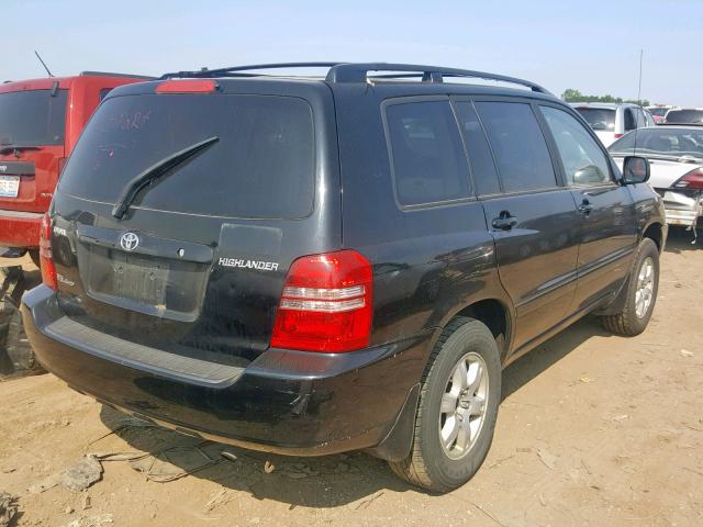 JTEHF21A630110846 - 2003 TOYOTA HIGHLANDER BLACK photo 4