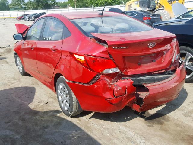 KMHCT4AE5GU016778 - 2016 HYUNDAI ACCENT SE RED photo 3