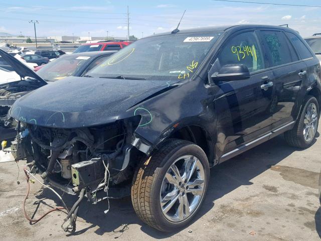 2FMDK3JC5BBB67862 - 2011 FORD EDGE SEL BLACK photo 2