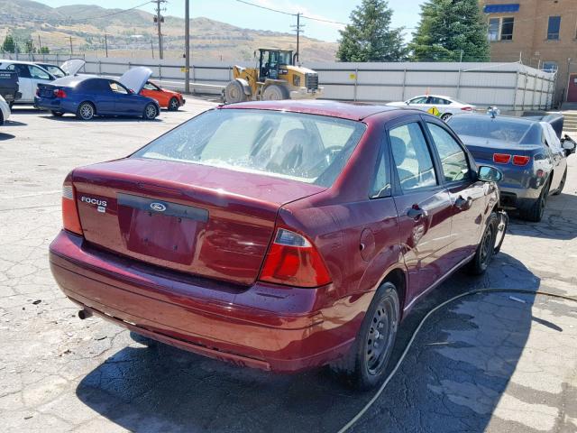 1FAFP34N77W245386 - 2007 FORD FOCUS ZX4 BURGUNDY photo 4