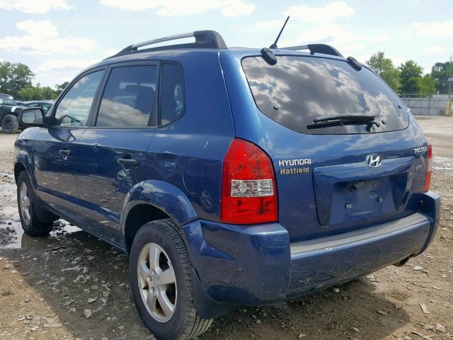 KM8JM12B05U081915 - 2005 HYUNDAI TUCSON GL BLUE photo 3