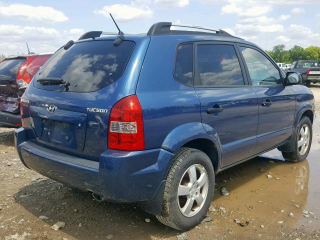 KM8JM12B05U081915 - 2005 HYUNDAI TUCSON GL BLUE photo 4