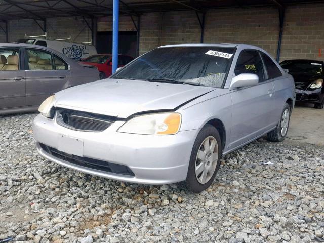 1HGEM22922L034798 - 2002 HONDA CIVIC EX SILVER photo 2