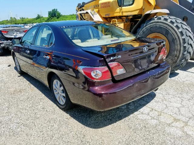 JTHBF30G530132518 - 2003 LEXUS ES 300 MAROON photo 3