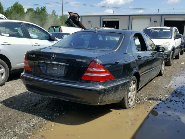 WDBNG70J62A293031 - 2002 MERCEDES-BENZ S 430 BLACK photo 4