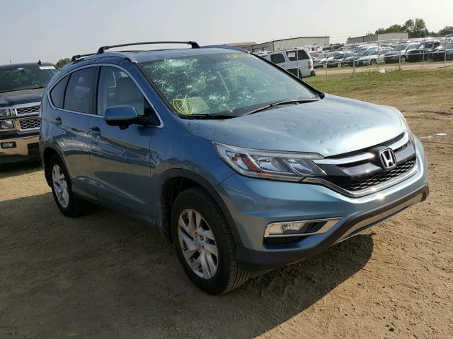 2HKRM4H78FH634205 - 2015 HONDA CR-V EXL BLUE photo 1