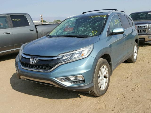 2HKRM4H78FH634205 - 2015 HONDA CR-V EXL BLUE photo 2