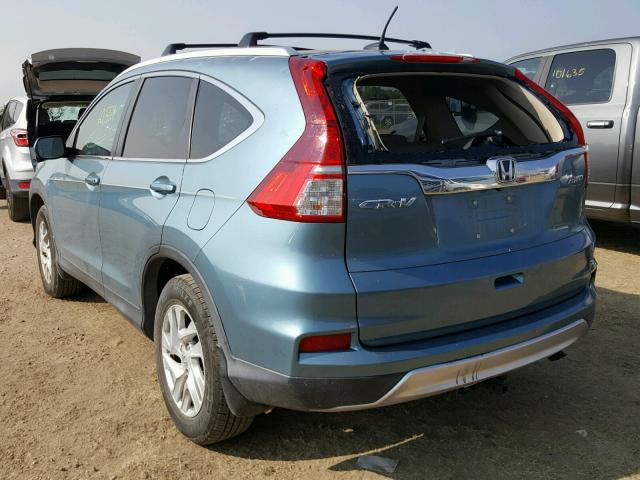 2HKRM4H78FH634205 - 2015 HONDA CR-V EXL BLUE photo 3