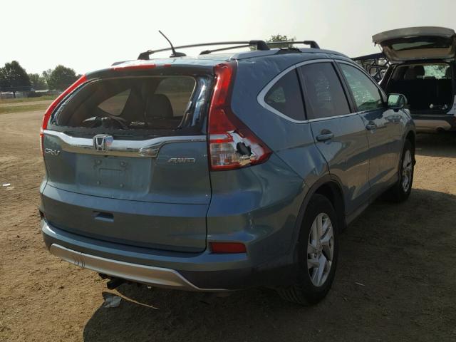 2HKRM4H78FH634205 - 2015 HONDA CR-V EXL BLUE photo 4